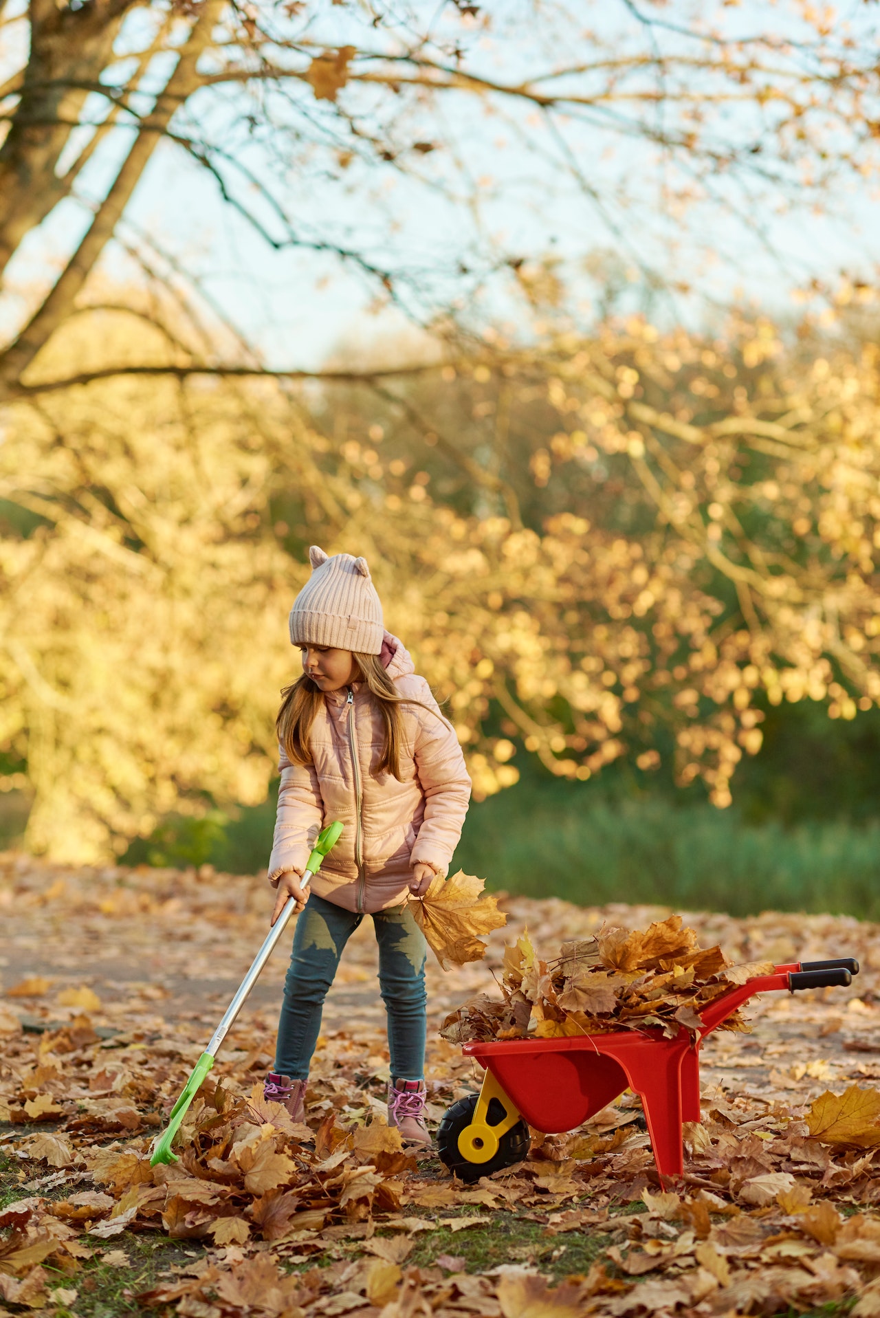 raking leaves